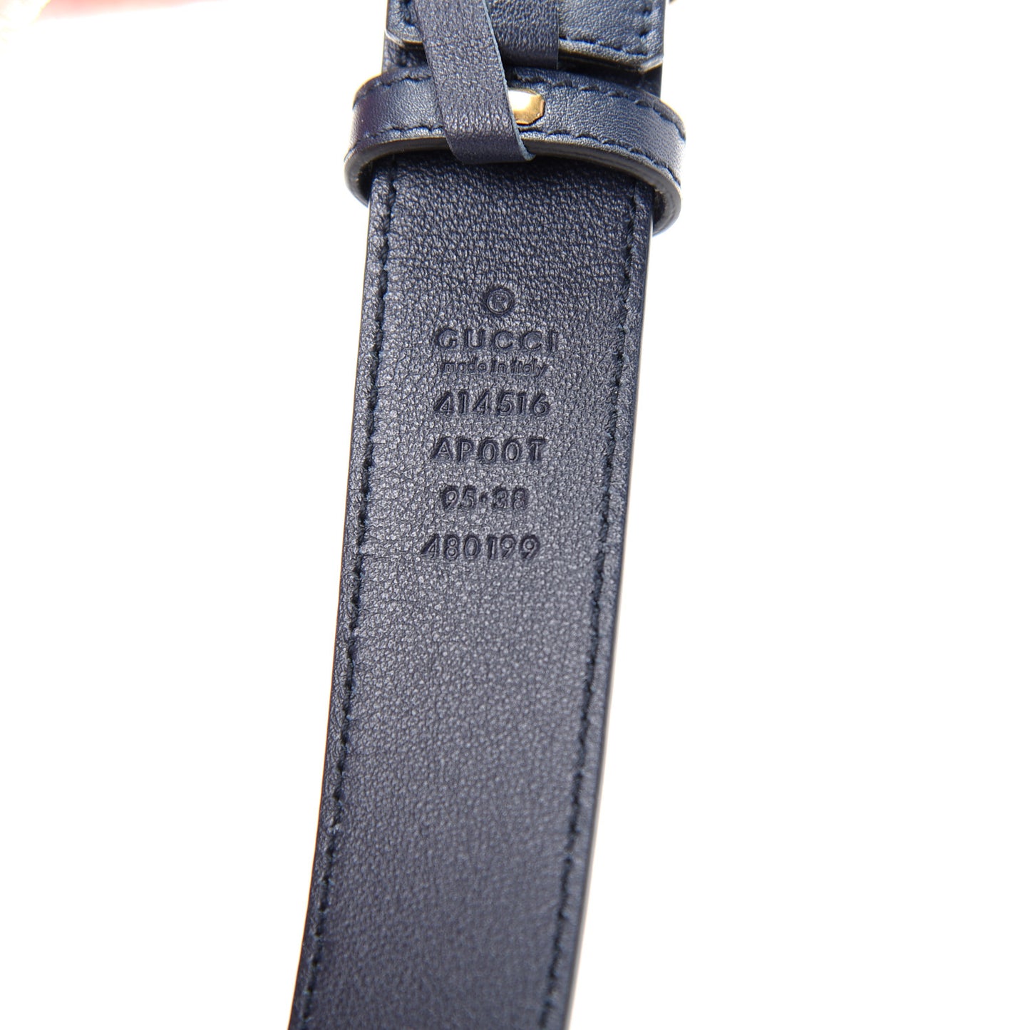 Moon Calfskin Double G 30mm Belt 95 38 Blue