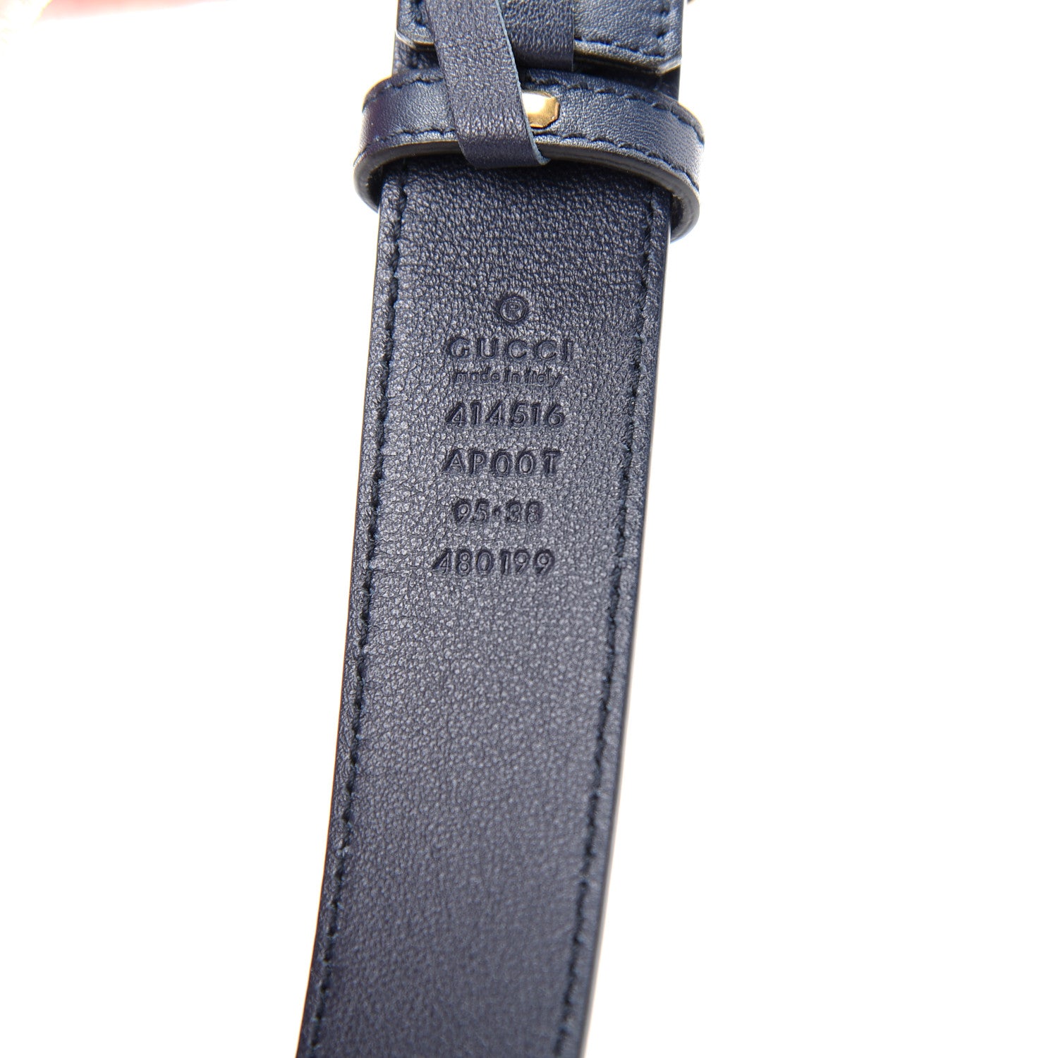Gucci Moon Calfskin Double G 30mm Belt 95 38 Blue 5 of 5