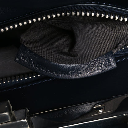 Fendi Chamois Karung Shiny Nappa Medium 3 Pocket Peekaboo Iconic Satchel Cobalto Petrolio 7 of 10