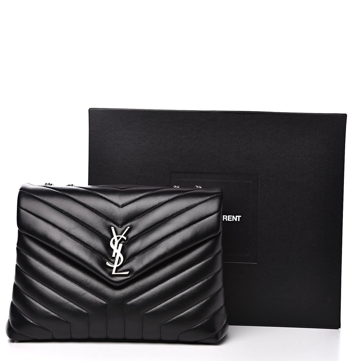 Saint Laurent Calfskin Y Quilted Monogram Medium Loulou Chain Satchel Black 11 of 11