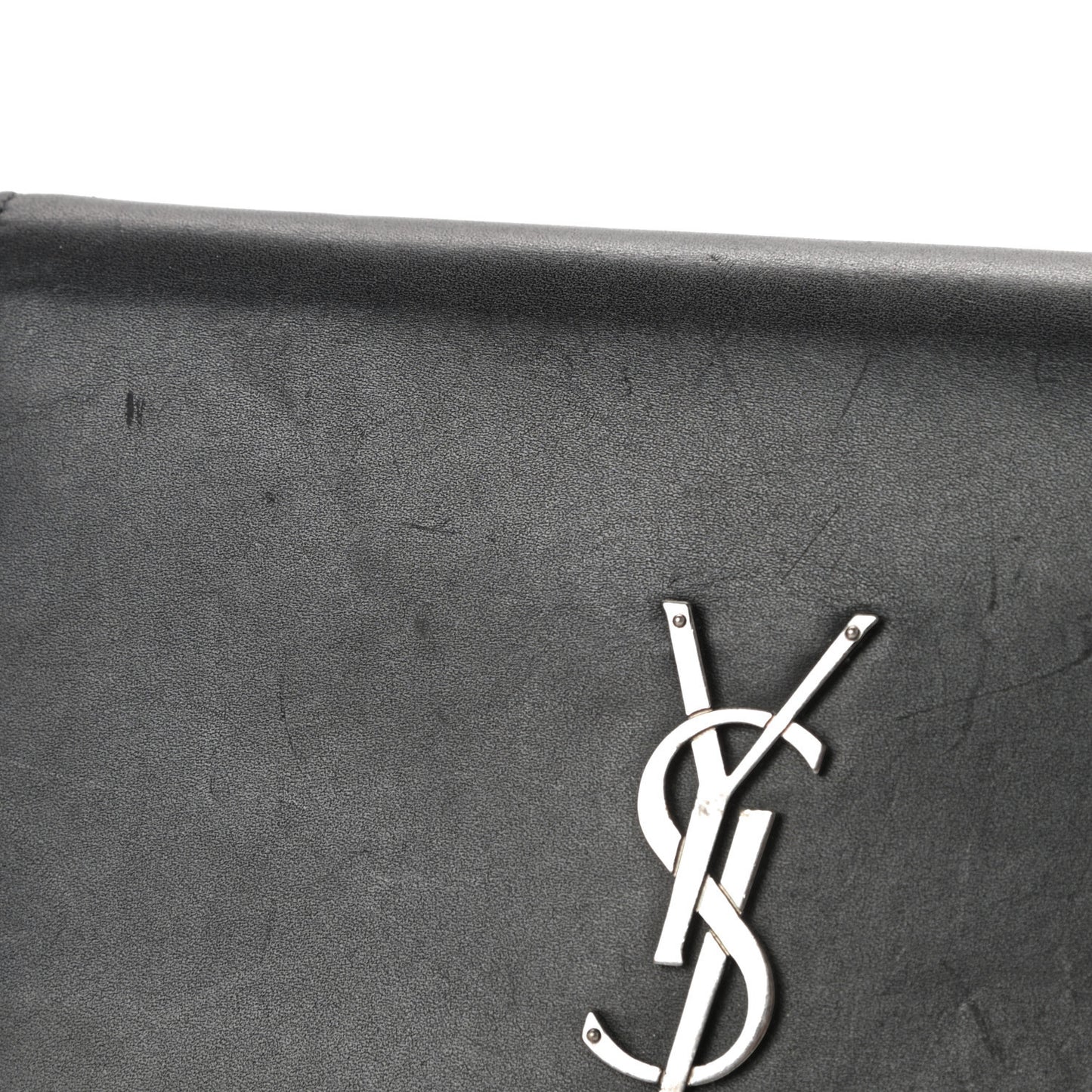 Smooth Calfskin Classic Monogram Pins Kate Tassel Chain Wallet Black