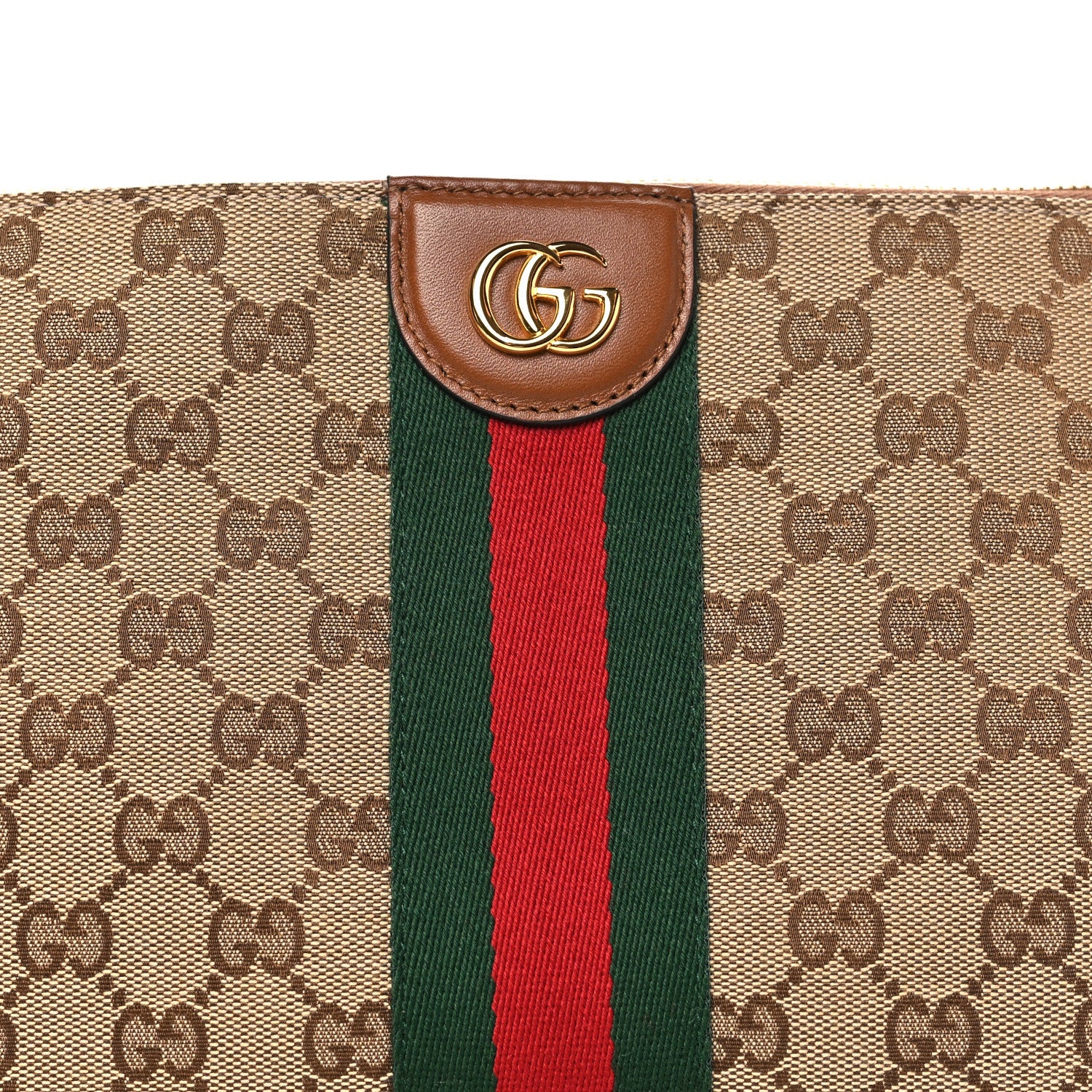 Gucci Monogram Web Medium Vanity Top Handle Bag Brown 7 of 10