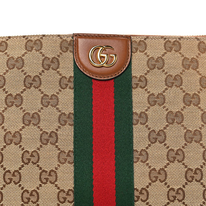 Gucci Monogram Web Medium Vanity Top Handle Bag Brown 7 of 10