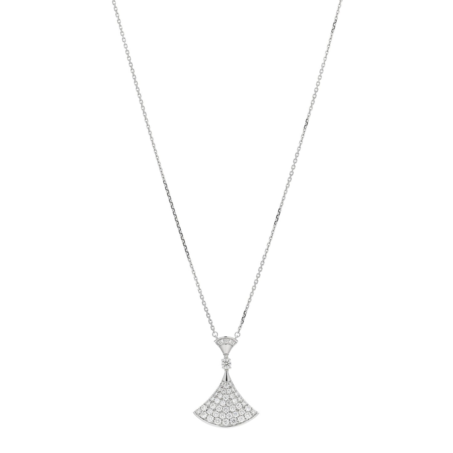 18K White Gold Diamond Large Divas' Dream Pave Necklace