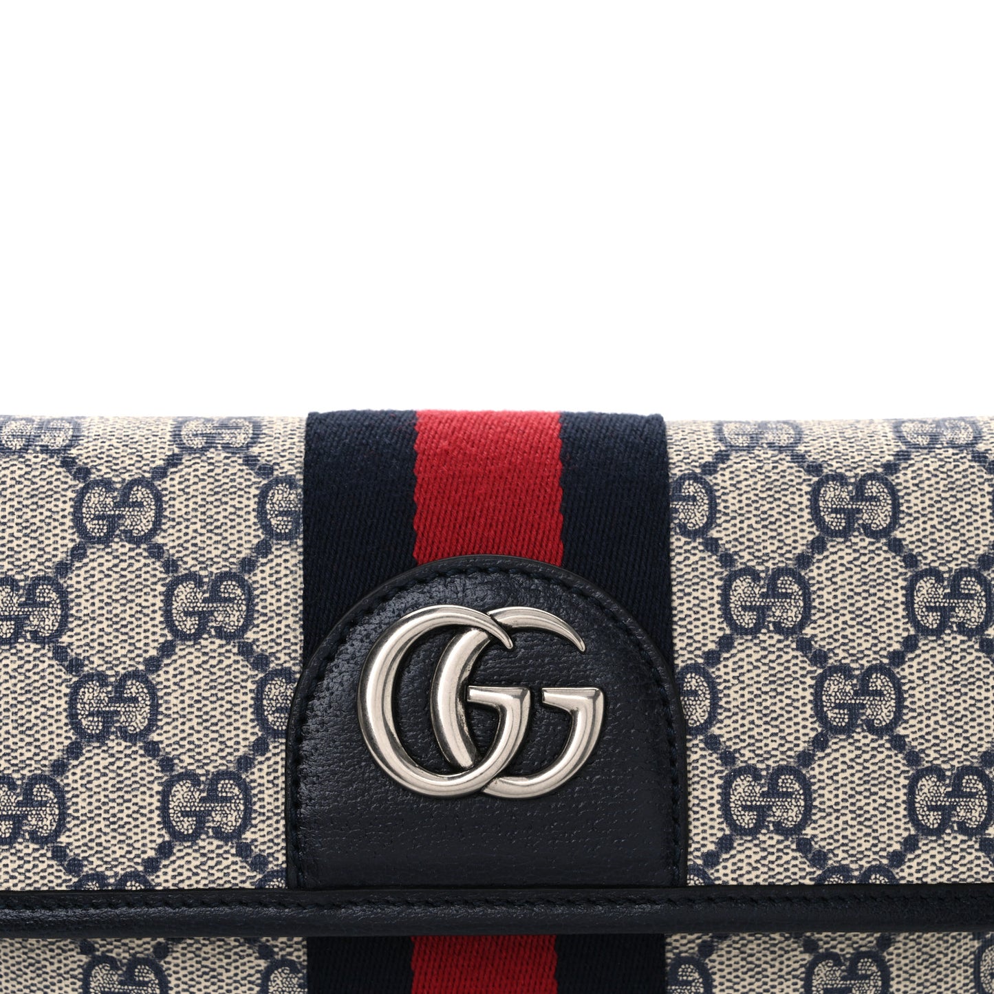 GG Supreme Monogram Web Small Ophidia Belt Bag 100 40 Beige Navy