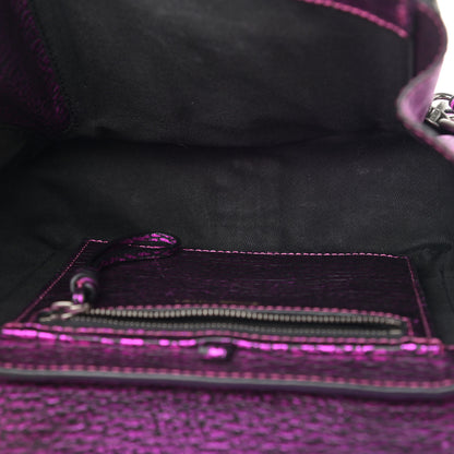 3.1 Phillip Lim Metallic Textured Calfskin Mini Pashli Satchel Purple 5 of 12