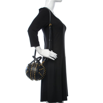 Gucci Calfskin Studded Mini Tifosa Baseball Shaped Shoulder Bag Black 2 of 10