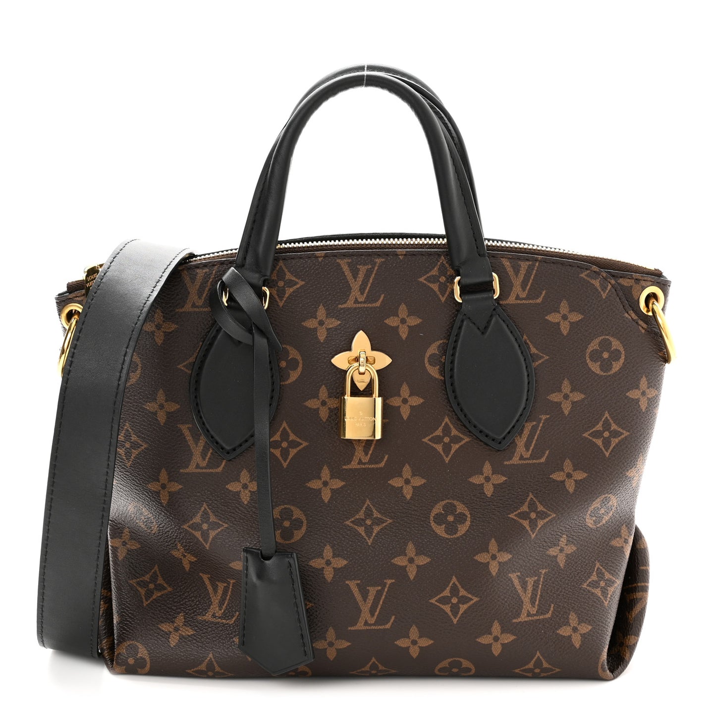 Monogram Flower Zipped Tote PM Black