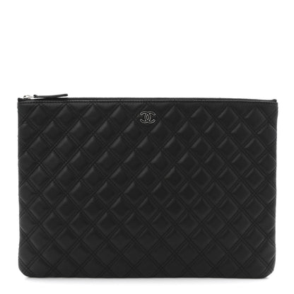 Chanel Lambskin Double Stitch Quilted Cosmetic Case Black 1 of 6