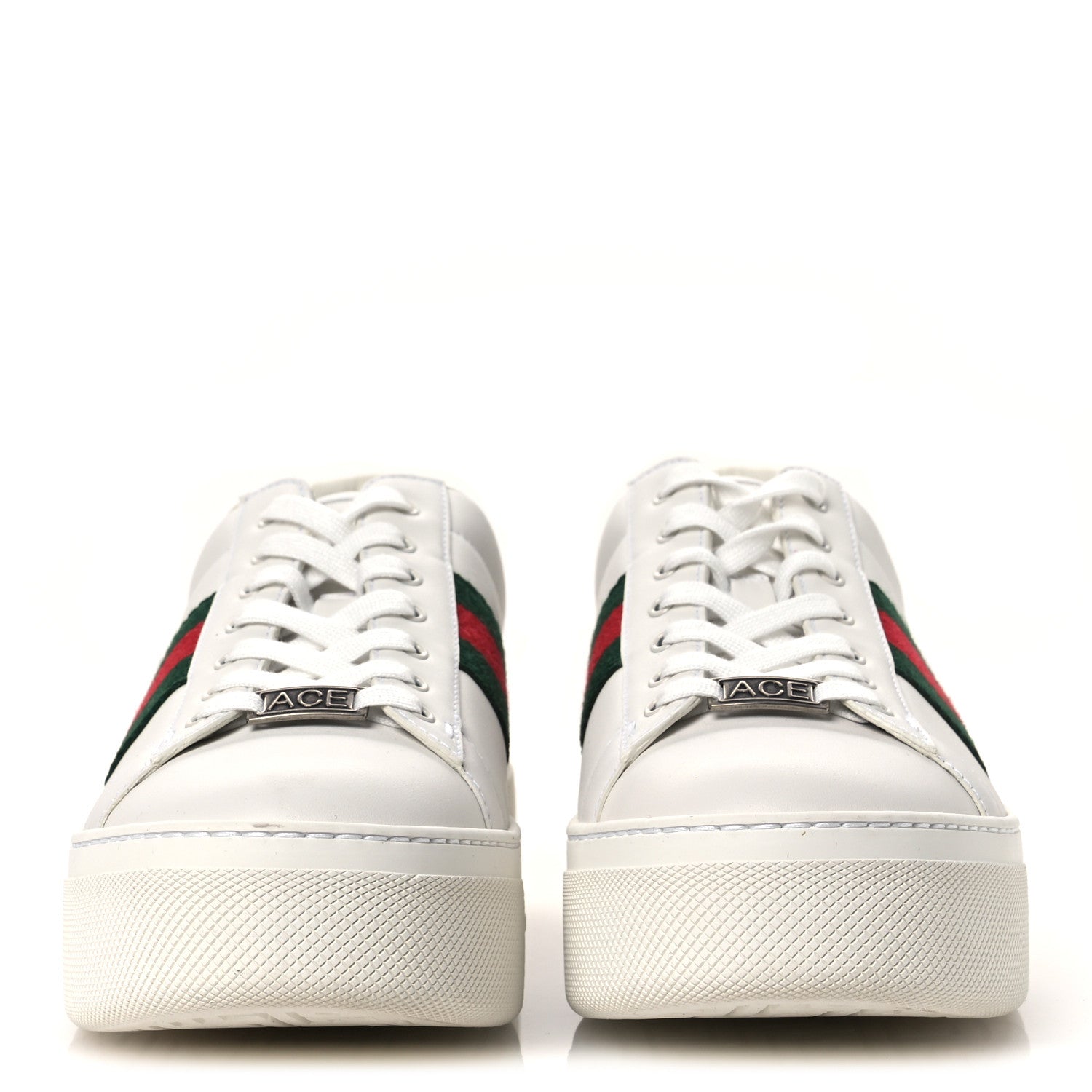 Gucci Ultralight Plume Calfskin Web Womens Ace Platform Sneakers 39.5 White 3 of 10