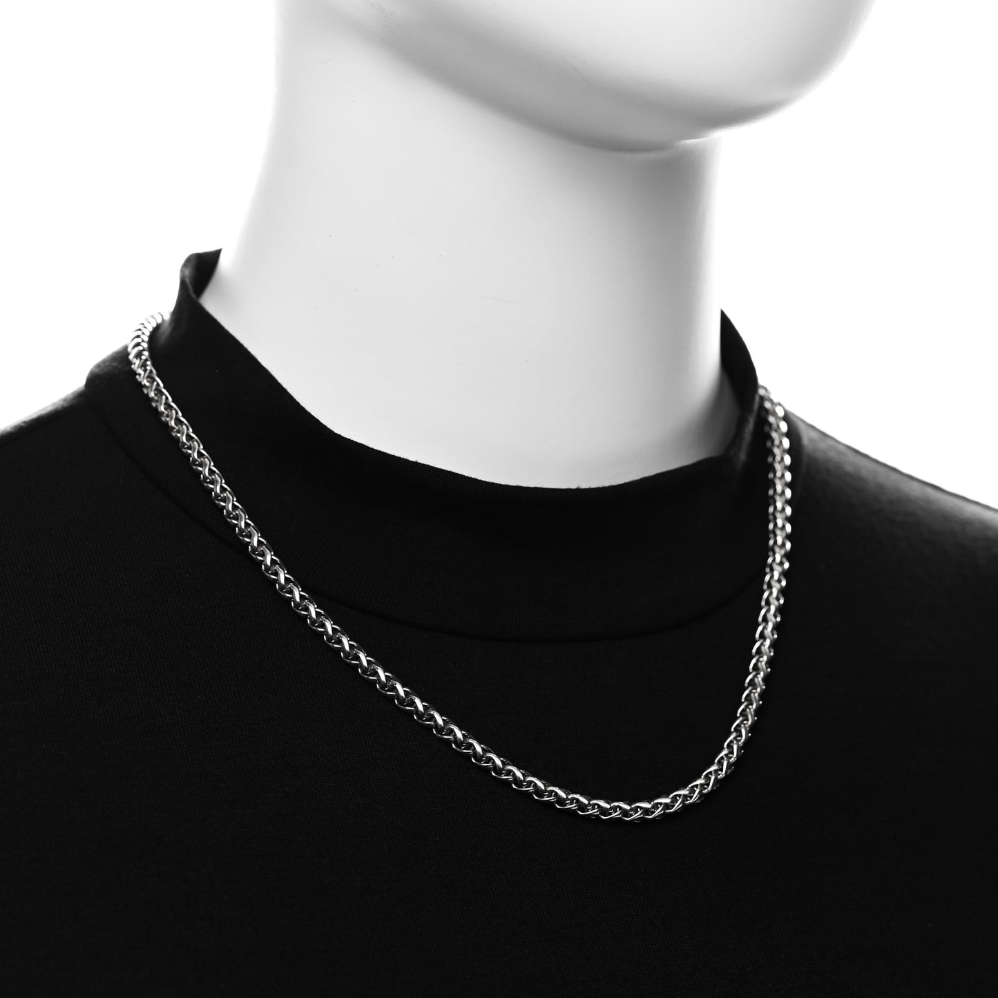 Sterling Silver 4mm Wheat Chain Necklace