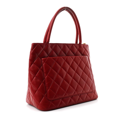 Chanel Lambskin Quilted Medallion Tote Red 3 of 12