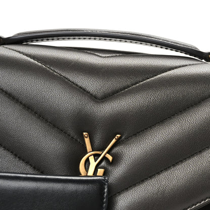 Saint Laurent Lambskin Chevron Quilted Medium Loulou Urban Grey 10 of 12