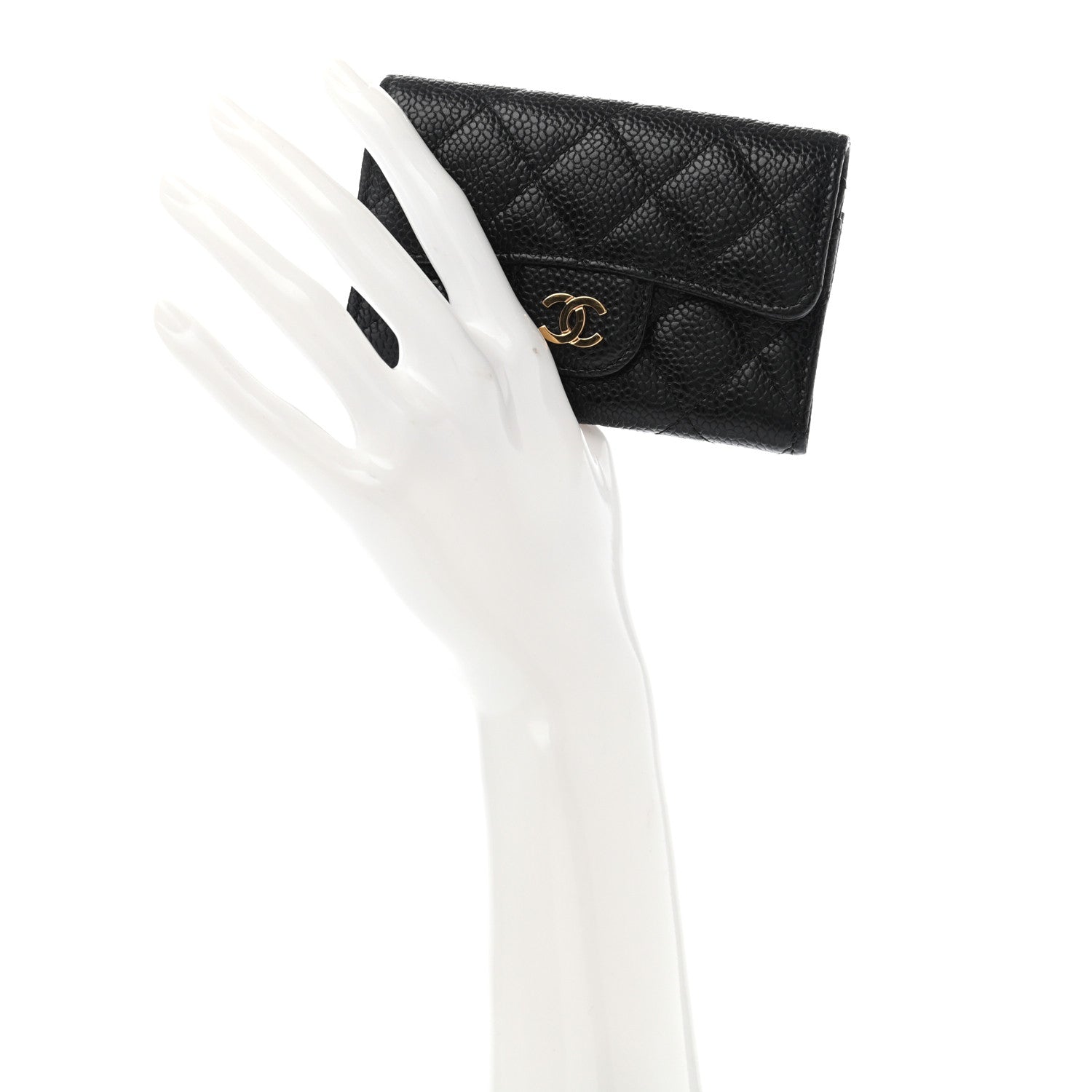 Chanel Caviar Quilted Flap Card Holder Wallet Black 2 of 10