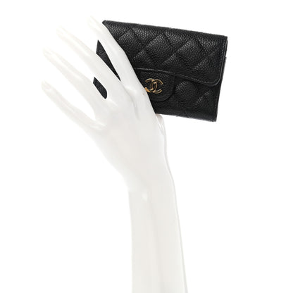 Chanel Caviar Quilted Flap Card Holder Wallet Black 2 of 10