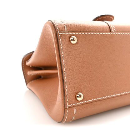 Delvaux Grained Rodeo Calfskin Surpique Mini Brillant Satchel Vegetal Ivory 9 of 10