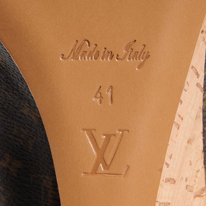 Louis Vuitton Monogram Wedge Bow Rivoli Sandals 41 5 of 5