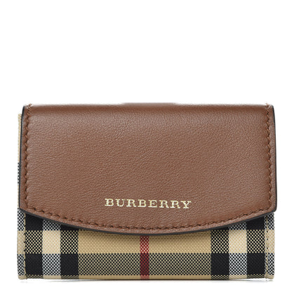 Burberry Calfskin Horseferry Check Chesam Card Case Tan 1 of 7