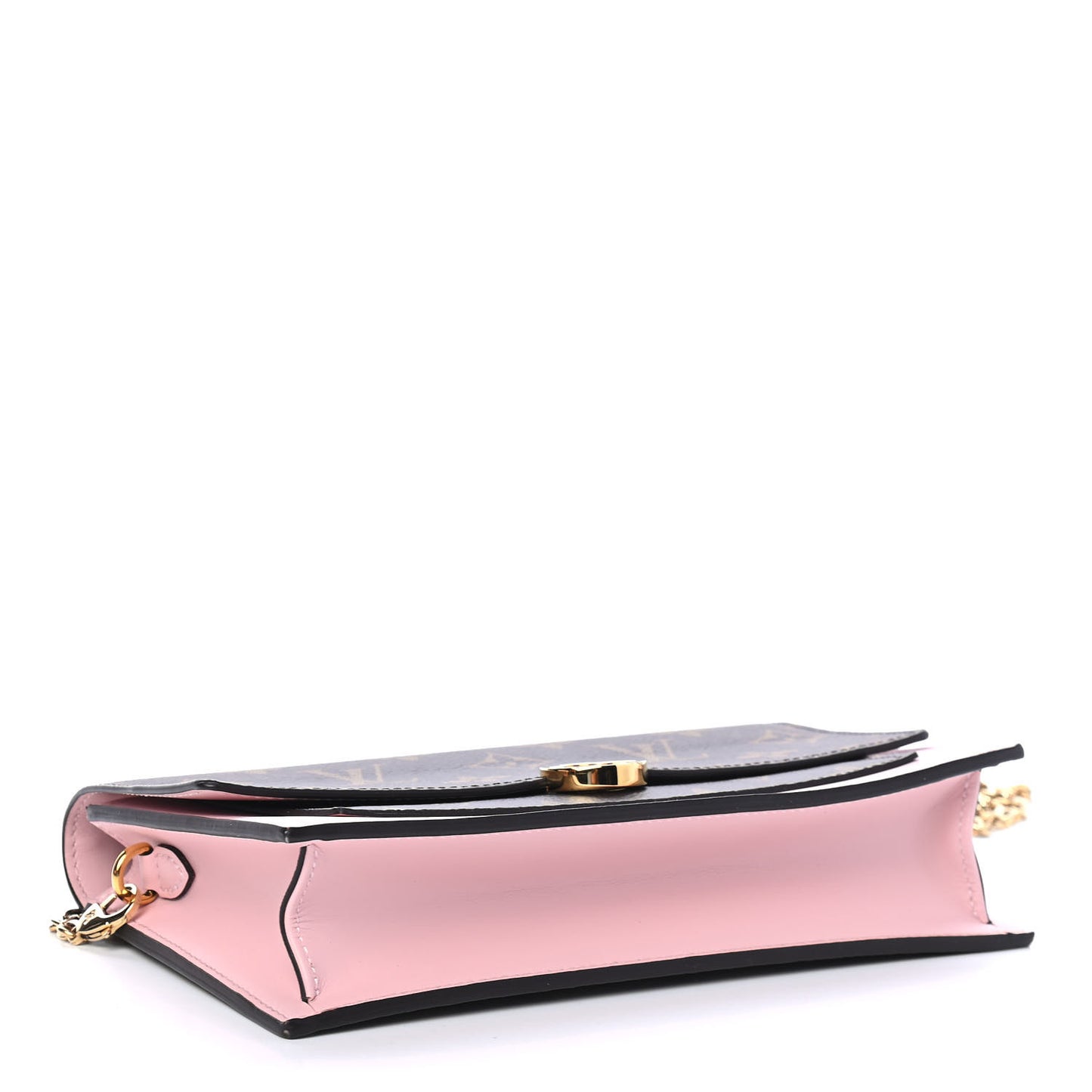 Monogram Flore Chain Wallet Rose Ballerine