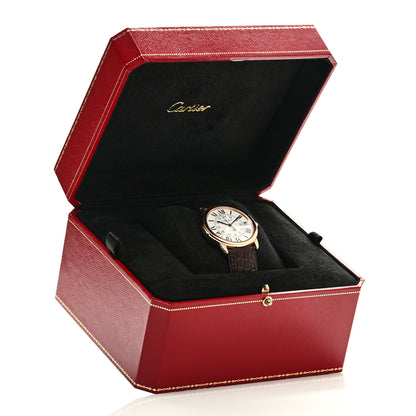 Cartier Stainless Steel 18K Pink Gold Alligator 36mm Ronde Solo Automatic Watch Brown 5 of 5