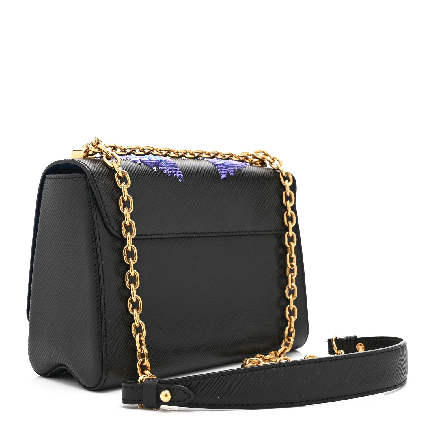 Louis Vuitton Epi Sequin Bird Twist Shoulder Bag MM Black 4 of 10