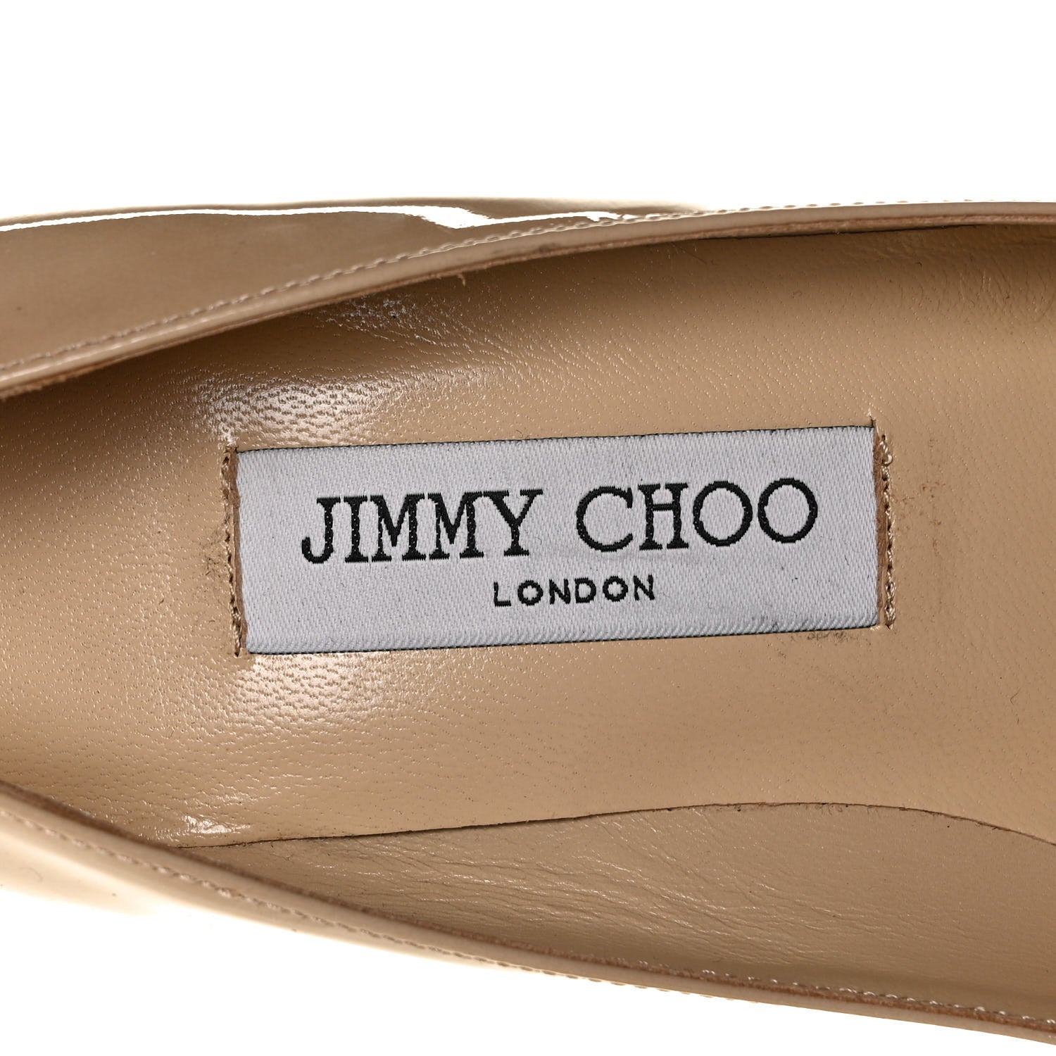 Jimmy Choo Patent Gilbert Round Toe Pumps 37 Nude 7 of 12