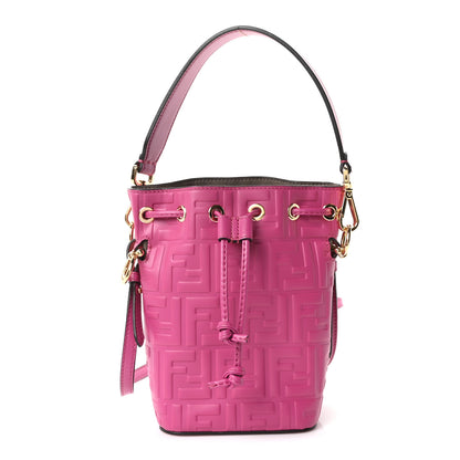 Fendi Vitello Liberty F is Fendi FF 1974 Embossed Mini Mon Tresor Bucket Bag Ciclamino Pilar 1 of 10
