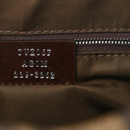 Fendi Recycled Fabric Jacquard Vitello Astro FF 1974 Small Fendiness Backpack Tobacco Moro Black 7 of 10