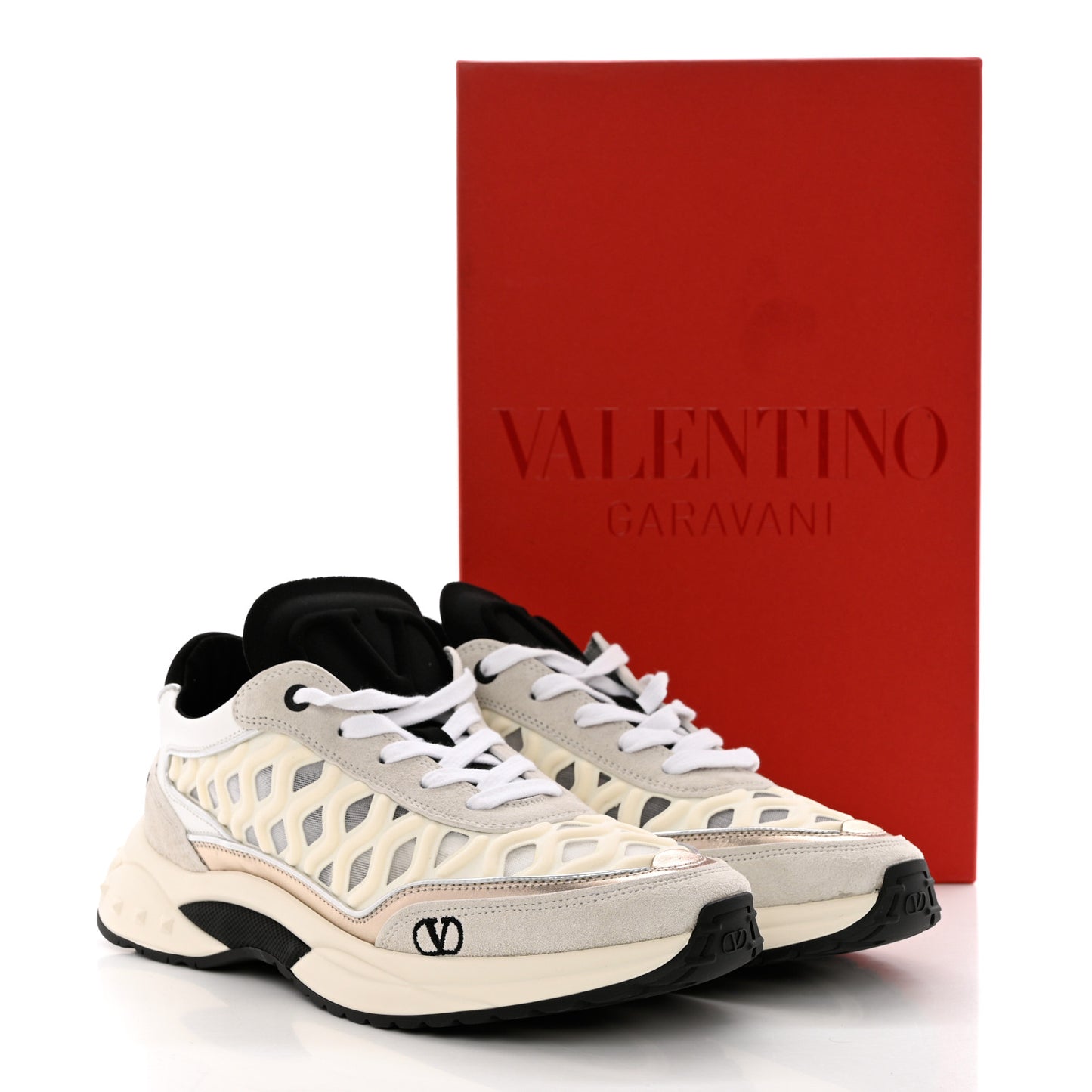 Suede Neoprene Mesh Womens Ready Go Runner Sneakers 40 Light 40 Ivory Black