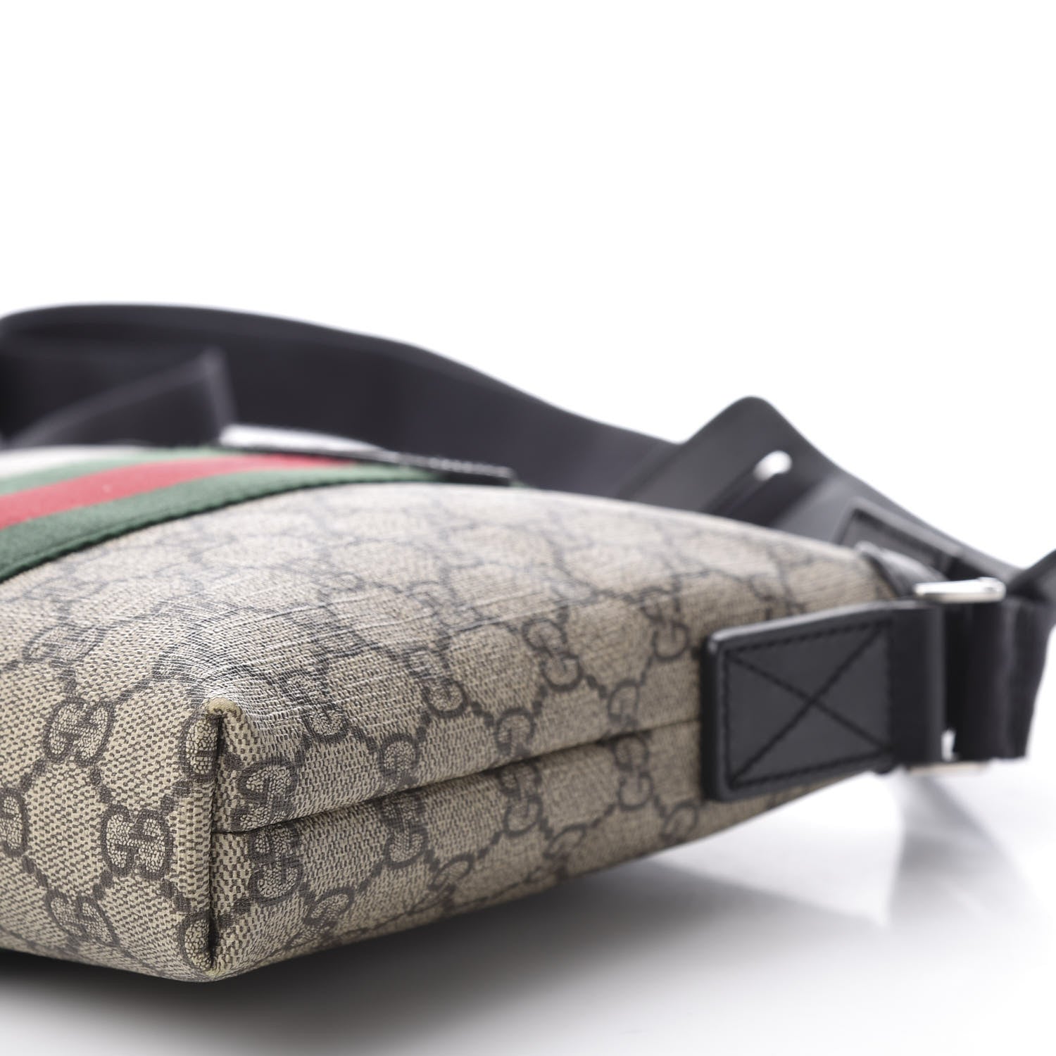Gucci GG Supreme Monogram Web Messenger Bag Black 9 of 10