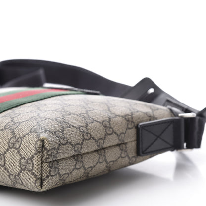 Gucci GG Supreme Monogram Web Messenger Bag Black 9 of 10