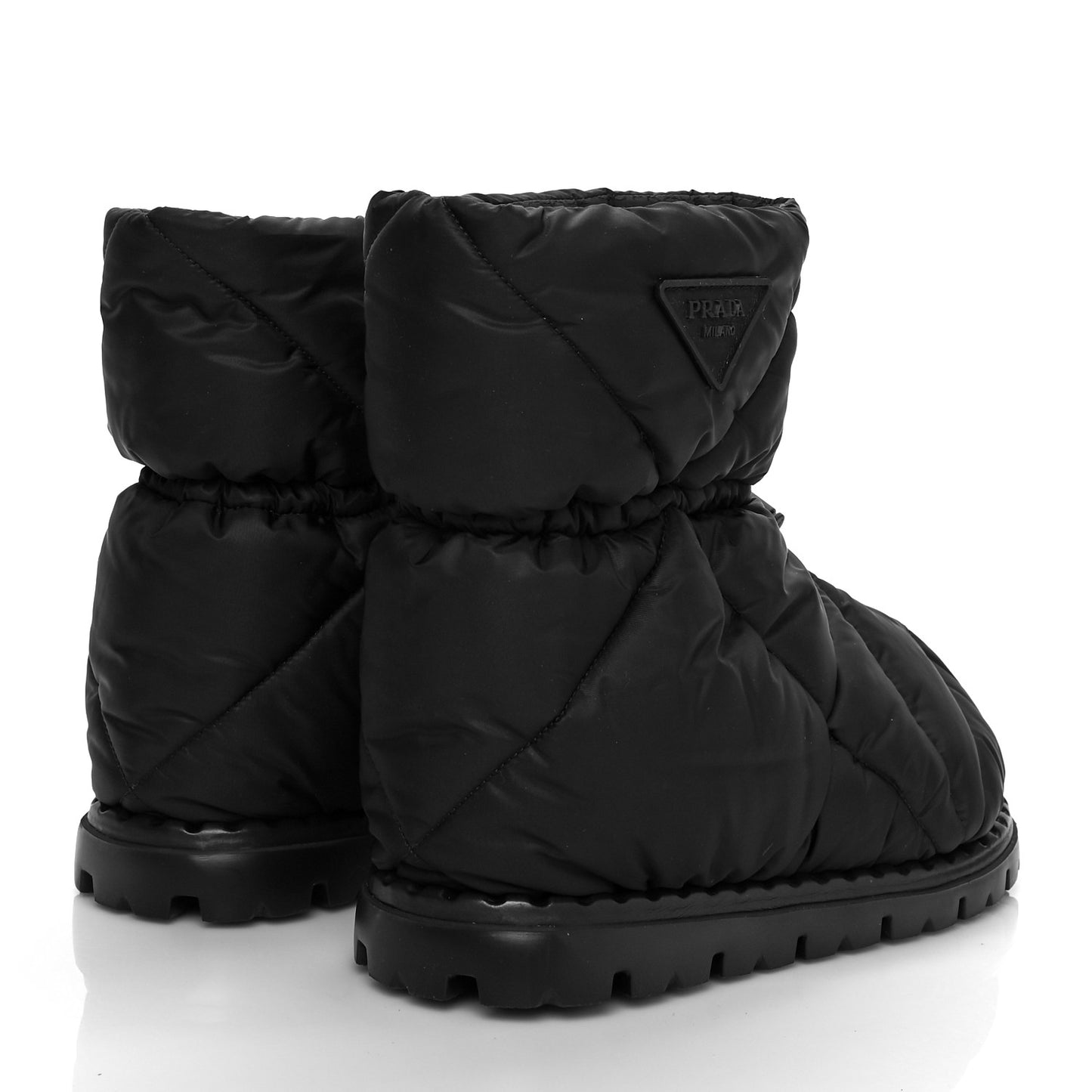 Re-Nylon Piuma Triangle Logo Padded Drawcord 20mm Snow Boots 37.5 Black