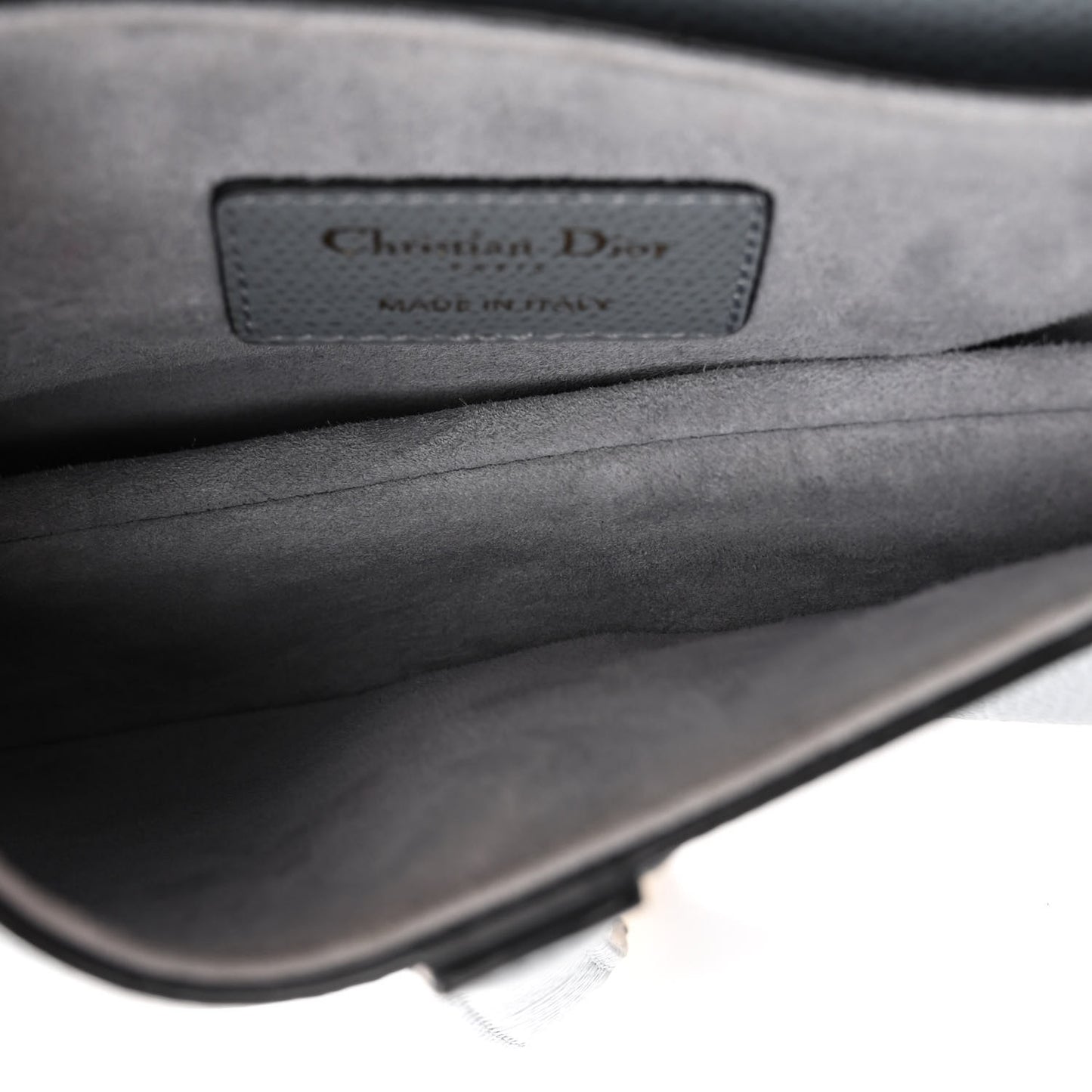 Grained Calfskin Mini Saddle Bag Sky Blue