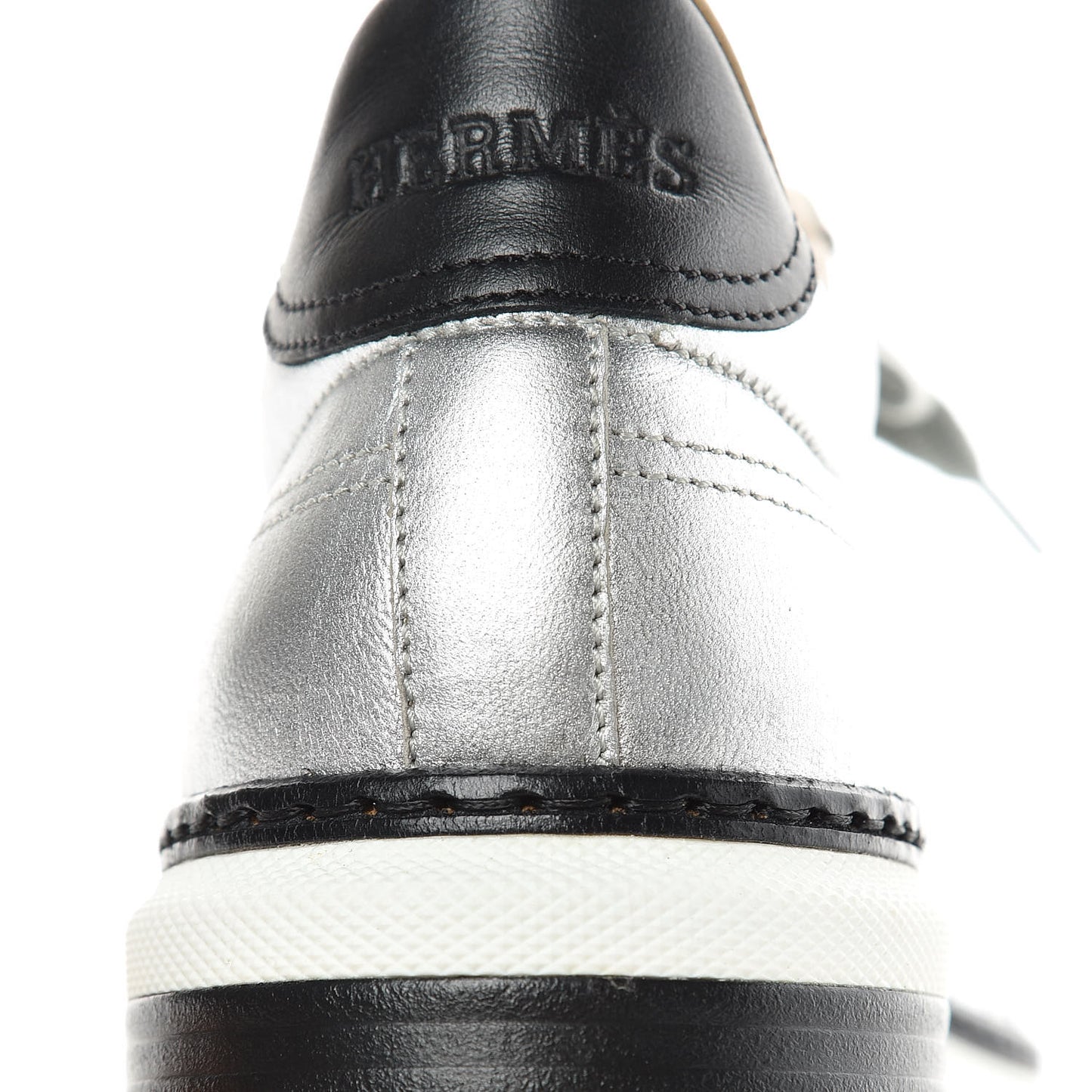 Metallic Nappa Polo Sneakers 39 Argent Black