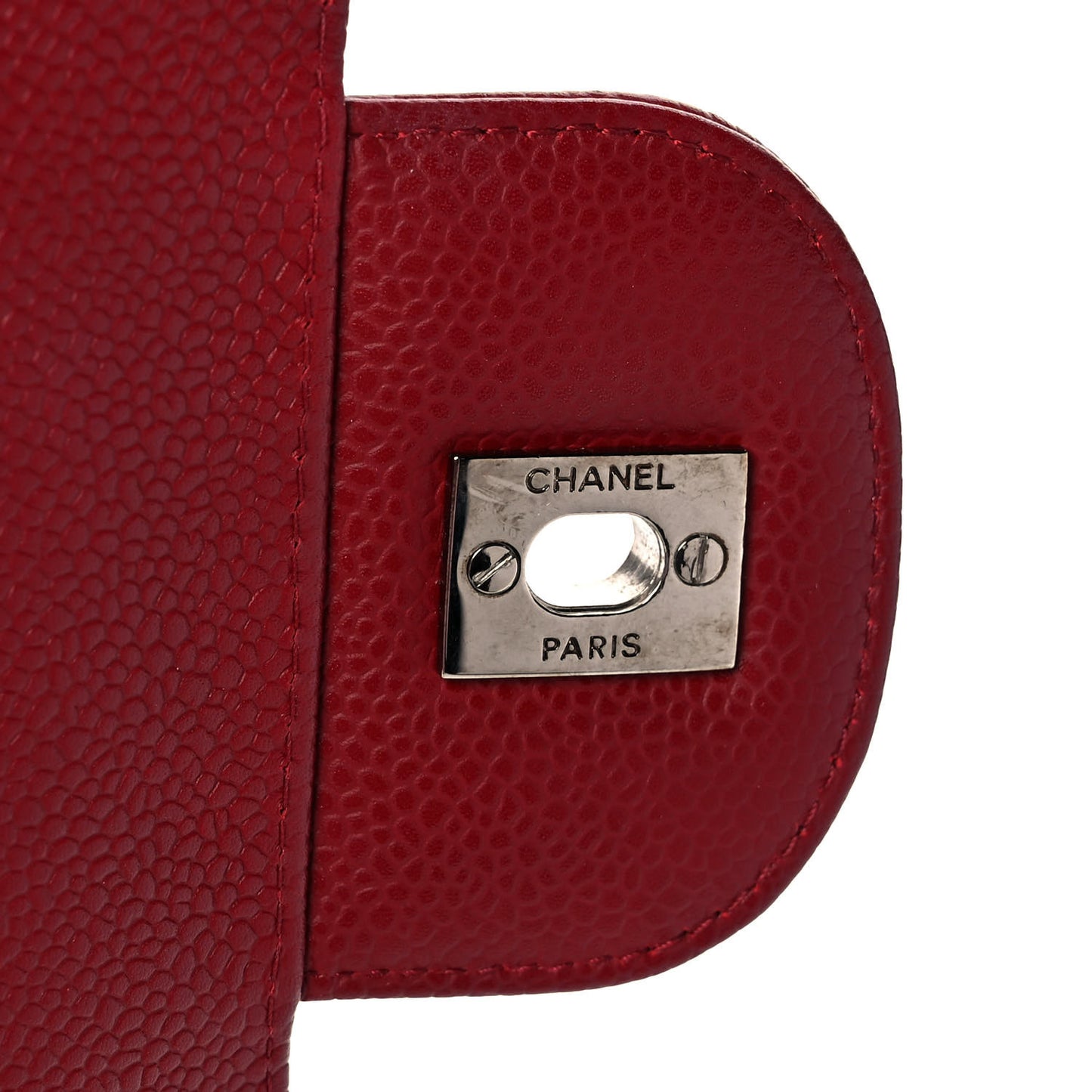 Caviar Quilted Jumbo Single Flap Dark Red