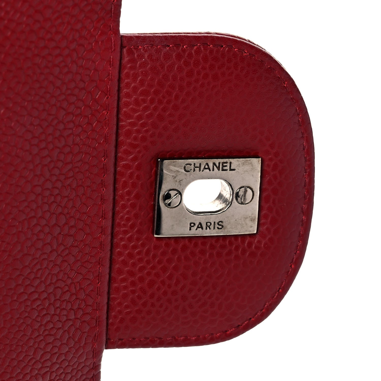 Chanel Caviar Quilted Jumbo Single Flap Dark Red 11 of 14