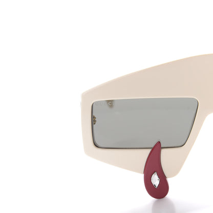 Gucci Acetate Crystal Hollywood Forever Tear Drop Sunglasses GG0359S Ivory 8 of 9