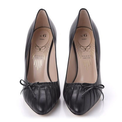 Gucci Nappa Bow High Heel Pumps 36 Black 2 of 10