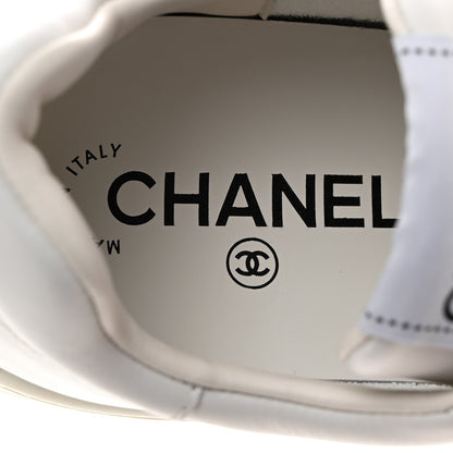 Chanel Calfskin Womens CC Logo Sneakers 38 White 6 of 10