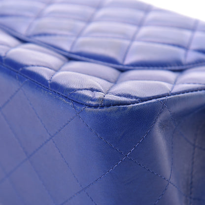 Chanel Lambskin Quilted Jumbo Double Flap Blue 12 of 22