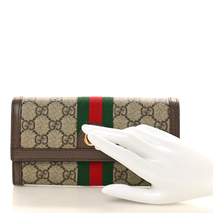 Gucci GG Supreme Monogram Web Ophidia Continental Wallet Brown 2 of 8