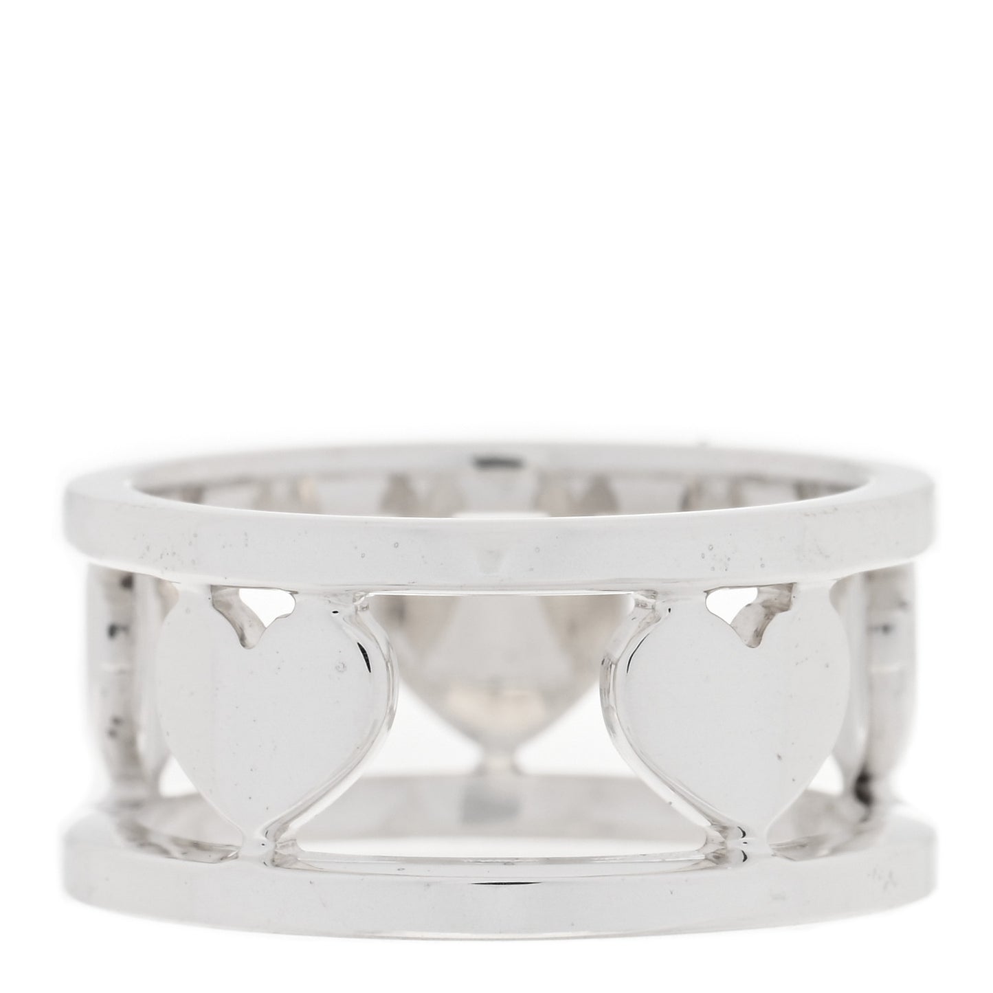 Sterling Silver Heart Stencil Band Ring 47 4.25