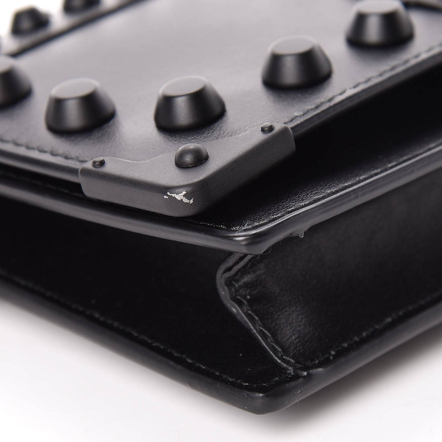 City Calfskin Cahier Studded Mini Bag Black