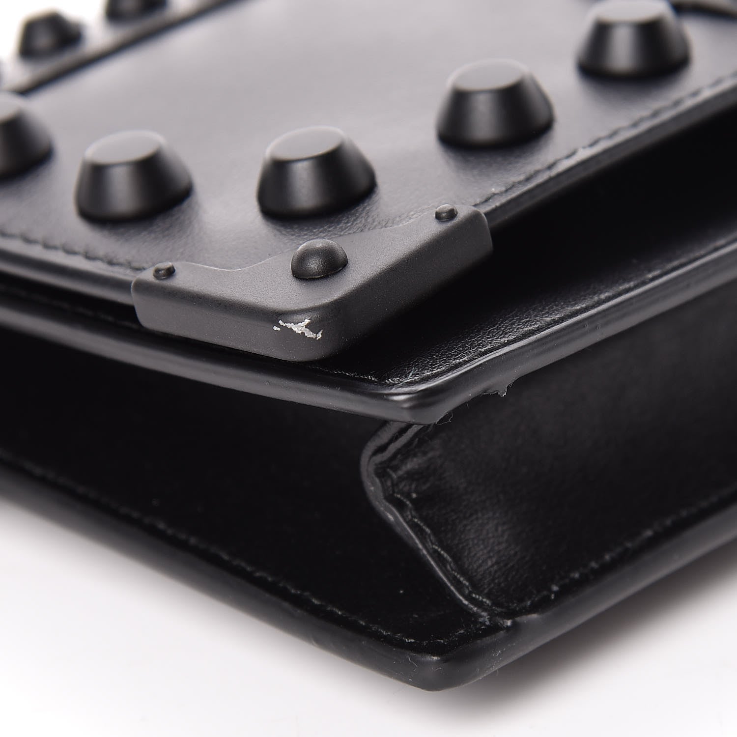 Prada City Calfskin Cahier Studded Mini Bag Black 9 of 13