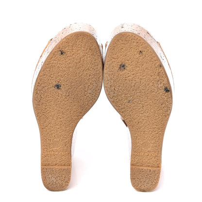 Chanel Cork Chain CC Wedge Sandals 37 Beige Clair 5 of 16
