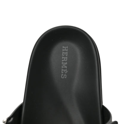 Hermes Calfskin Womens Chypre Sandals 40.5 Black 7 of 10