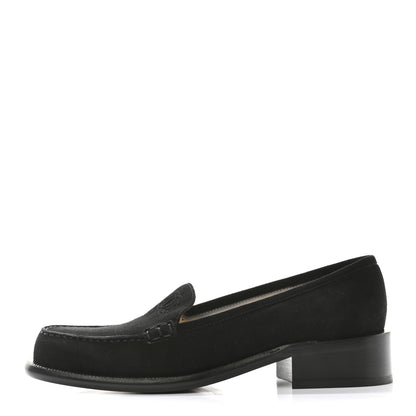 Chanel Suede CC Mocassin Loafers 37 Black 1 of 9
