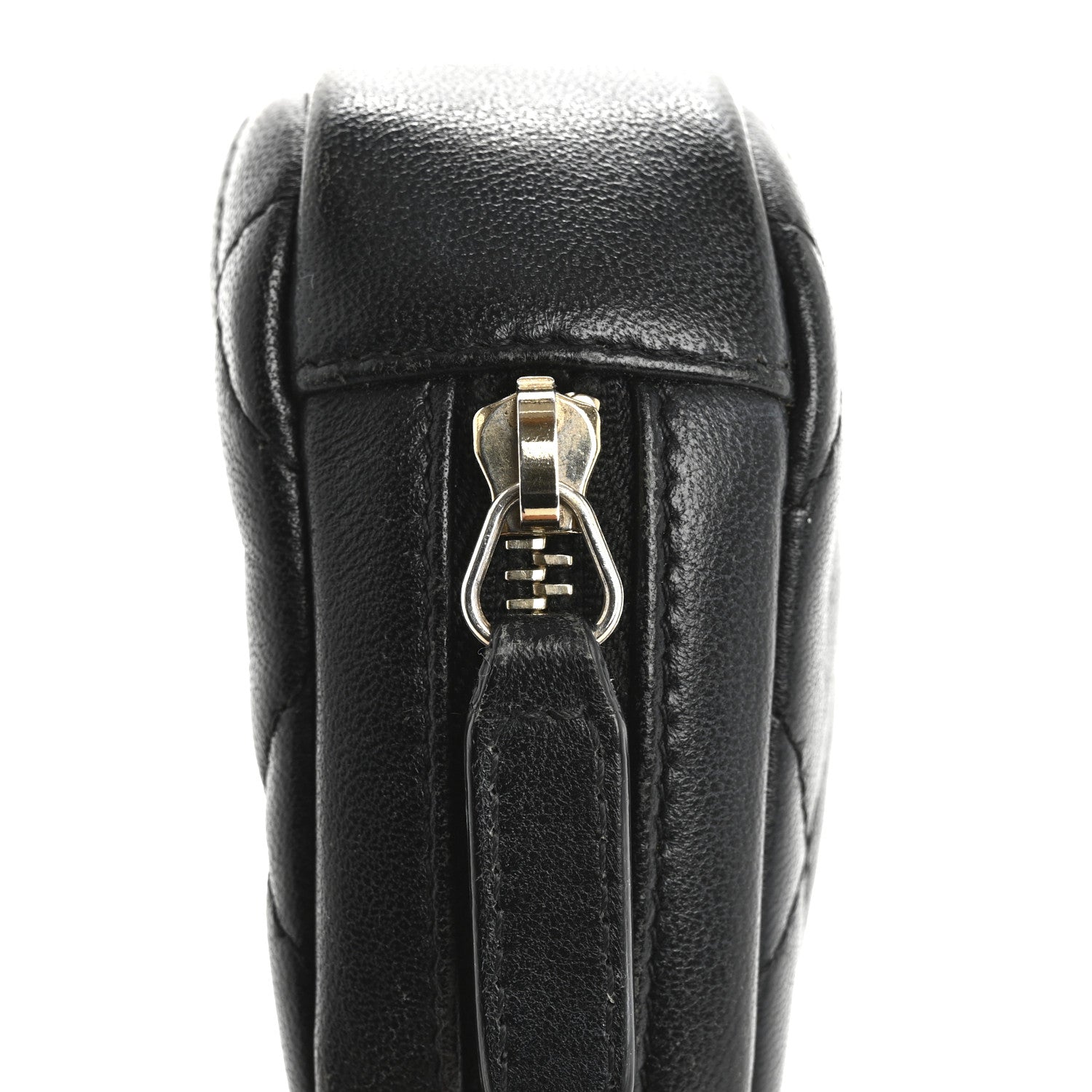 Chanel Lambskin Quilted Small Curvy Pouch Cosmetic Case Black 9 of 13