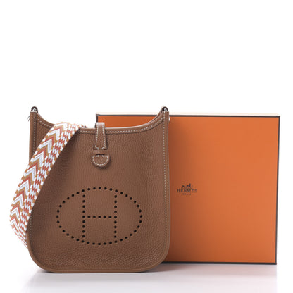 Hermes Taurillon Clemence Allegro Evelyne TPM Gold Cornaline White 11 of 11