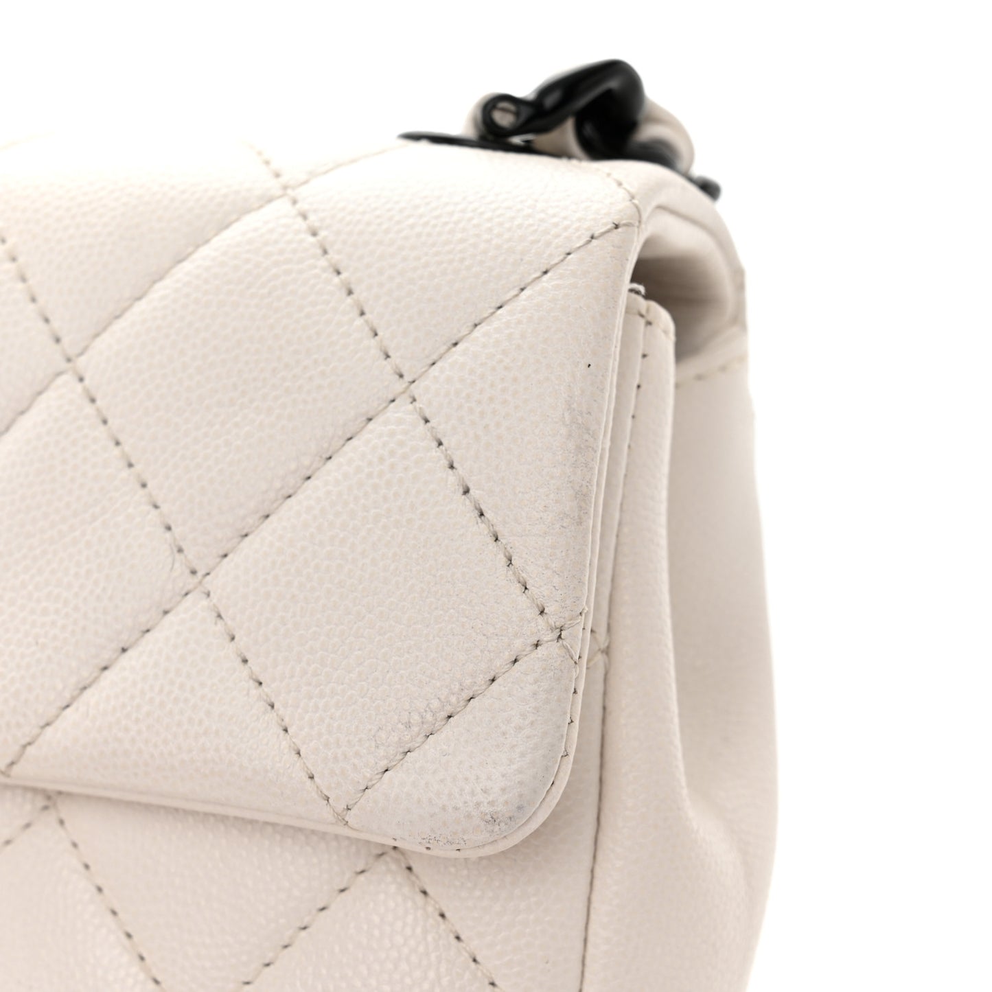 Caviar Quilted My Everything Small Flap White Black